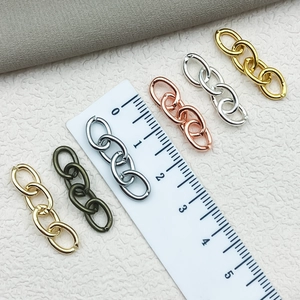 Handmade metal extension chains in gold, silver, and bronze for DIY jewelry keyrings