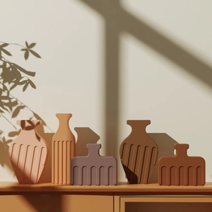 Moules en silicone rayés pour vases en résine DIY, décoration florale de style minimaliste