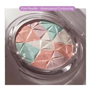 Multi-colored diamond glitter highlighter palette for a glowing luminous complexion