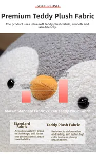 Vue macro du tissu en peluche teddy doux et respirant sur un coussin de chaise pingouin