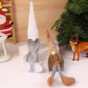 Christmas gnome plush dolls with long legs and knit hats for festive holiday decoration
