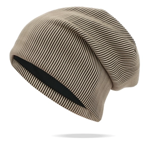 Bonnet en maille plissé kaki pour femme avec un design slouchy ample et élégant