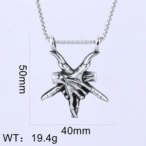 Gothic demon hand pendant with pentagram measurements 50mm height and 19.4g weight