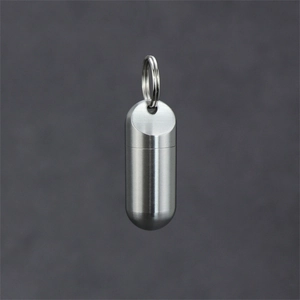 Portable Pill Case Titanium Alloy Stainless Steel Waterproof Sealed Capsule Storage Bottle Keychain For Outdoor Emergency Medicine