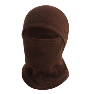 Brown fleece windproof balaclava for winter warmth and outdoor cycling protection