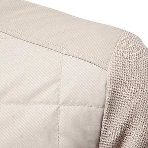 Men's casual stand collar jacket featuring apricot diamond quilting and textured fabric