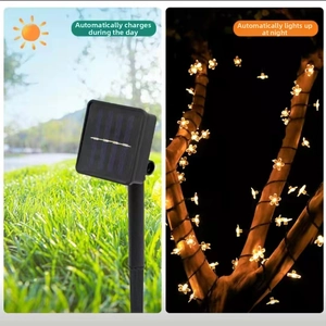 Solar cherry blossom lights with automatic day charging and night lighting function