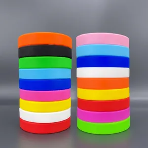 Sports Silicone Wristband Solid Color Flexible Soft Rubber Wrist Band Accessory For Men Women Fitness Outdoor Activity