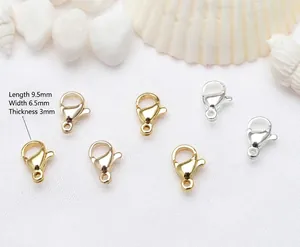 9.5mm gold and silver lobster claw clasps for DIY jewelry making and bracelet repair