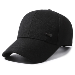 Casquette de baseball noire pour homme avec logo SPORT et plaque métallique