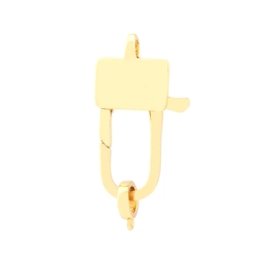 Macro shot of gold-plated spring lobster clasp with micro-set heart zircon detail