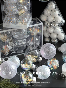 Detailed close-up of decorative Christmas ornaments with gold foil and mesh textures