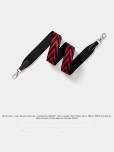 Macro view of 3.8cm chevron pattern replacement shoulder strap with cowhide ends