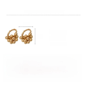 Detailed specification of gold alloy ball cluster earrings with 4.6g weight and 3.5cm size