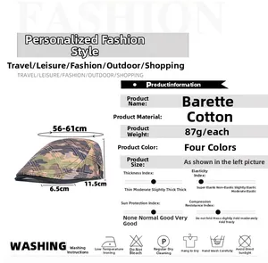 Detailed size specifications for camouflage cotton beret featuring 56-61cm circumference