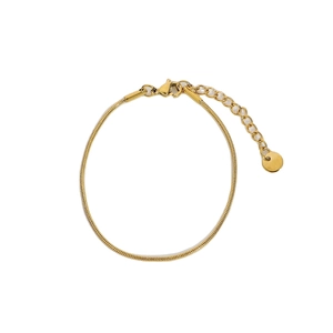 Gold-plated 316 stainless steel snake chain bracelet with lobster clasp and extender