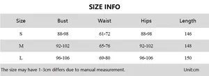 Detailed size chart for sexy deep V mesh polka dot dress with bust and waist dimensions