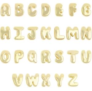 Lot de 26 perles alphabet anglais dorées pour bijoux personnalisés