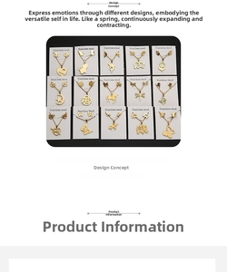 Selection of 15 gold stainless steel jewelry sets with animal and floral pendants