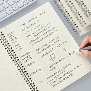 Spiral Notebook Frosted PP Cover Metal Double Coil Grid Ruled Blank Inner Pages Thicken Paper Office Stationery Journal