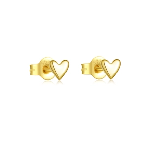 Minimalist S925 sterling silver heart-shaped stud earrings in a premium gold finish