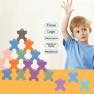 Silicone stacking human blocks toy for children to improve balance and motor skills