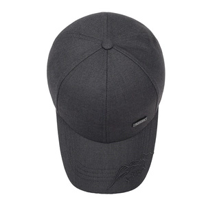 Men's dark grey outdoor baseball cap with mountain embroidery and metal fashion plate