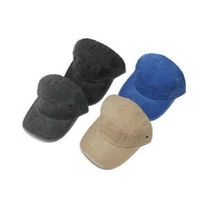 Washed-Cotton 5-Panel Skater-Caps in Schwarz, Grau, Blau und Khaki-Farben