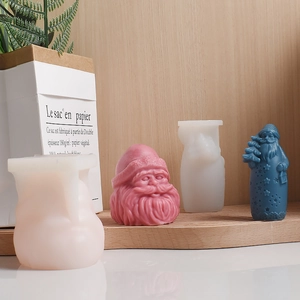 Santa Claus silicone mold for Christmas DIY candles and plaster ornaments with fine details