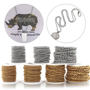 Polished stainless steel ball chain DIY jewelry accessory in gold and silver finish