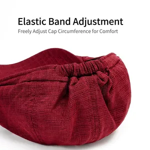 Classic wine red newsboy cap with adjustable elastic band for a comfortable custom fit