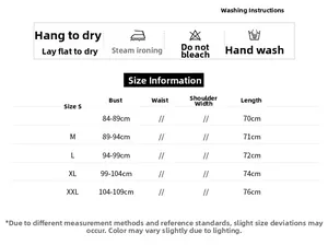 Size chart showing bust and length measurements for women's long sleeve nursing tops