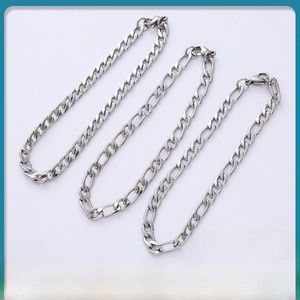 Stainless Steel Figaro Chain Bracelet For Men Women Minimalist Titanium Steel Curb Link Jewelry With Lobster Clasp