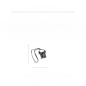 Size chart showing 117cm length and 9cm width for cross pendant leather phone bag