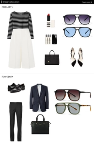 Flat lay of modern aviator sunglasses with stylish apparel and professional accessories