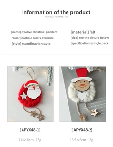 Details von Weihnachts-Filzpuppen mit Wollstrickakzenten und Holzstern-Dekorationen