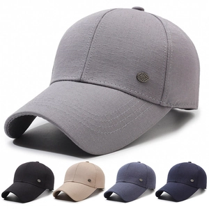 Men Baseball Cap Slub Texture Sun Protection Lengthened Brim Adjustable Metal Buckle Casual Outdoor Sun Hat Dad
