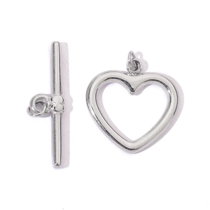 Fermoir à bascule en forme de cœur argenté pour la fabrication de bijoux DIY en acier