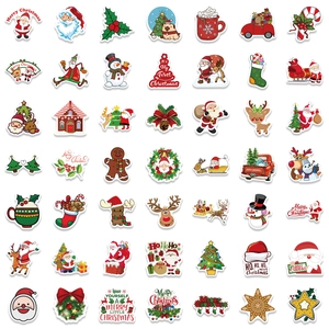 Set of 49 Christmas graffiti stickers featuring Santa and reindeer for DIY holiday decor