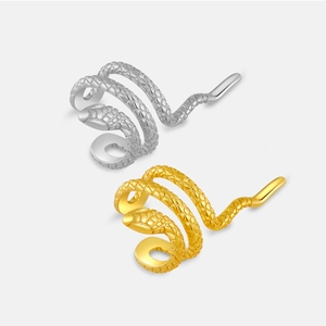 Snake Ear Cuff 925 Sterling Silver Non Piercing Wrap Around Scale Textured Clip On Earrings Minimalist Punk Jewelry Women