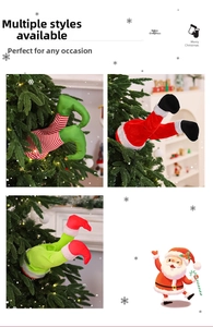 Details zu Plüsch-Weihnachtsbaum-Beinanhängern mit Elfen- und Weihnachtsmann-Themen
