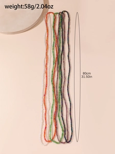 Detail showing 80cm length and 58g weight of colorful bohemian beaded waist chains