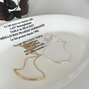 Minimalist 925 sterling silver square tube necklaces in gold and silver finish