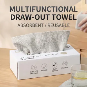 Microfiber Cleaning Cloth Draw Out Kitchen Dishcloth Water Oil Absorbent Reusable Dry Wet Use Household Towels