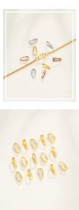 Detailed view of S925 sterling silver pinch bails in gold, silver, and rose gold finishes
