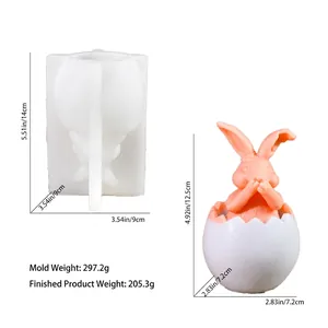 Stampo in silicone a forma di uovo di coniglio per candele e decorazioni in gesso