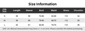Size chart for slim fit printed high neck long dress set with detailed measurements