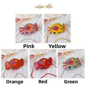 Mini sacs à bandoulière pour enfants en forme de bonbon en rose, jaune, orange, rouge et vert
