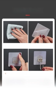 Step-by-step guide for installing self-adhesive transparent wall hooks without drilling