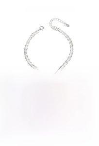 Detailed view of S925 sterling silver double-layer bracelet with 16+3cm adjustable chain